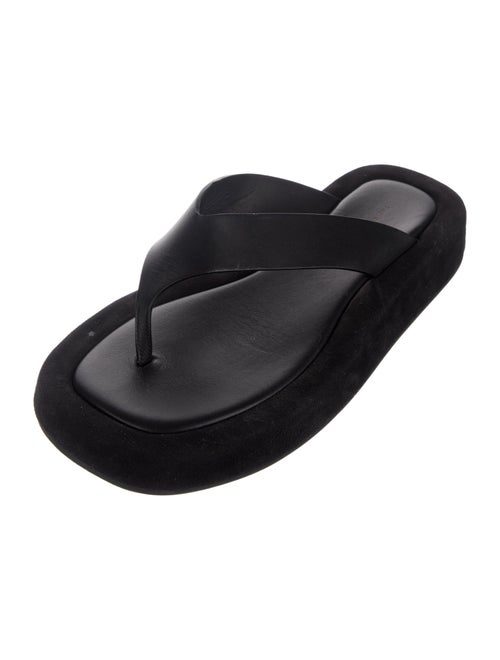 The Row Leather Slides