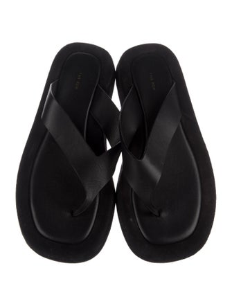 The Row Leather Slides