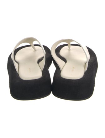 The Row Leather Colorblock Pattern Slides