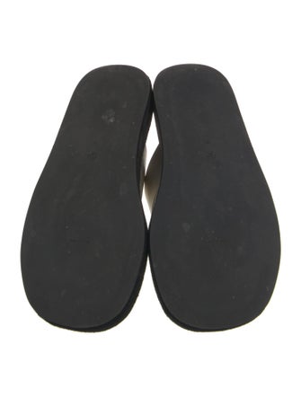 The Row Leather Colorblock Pattern Slides