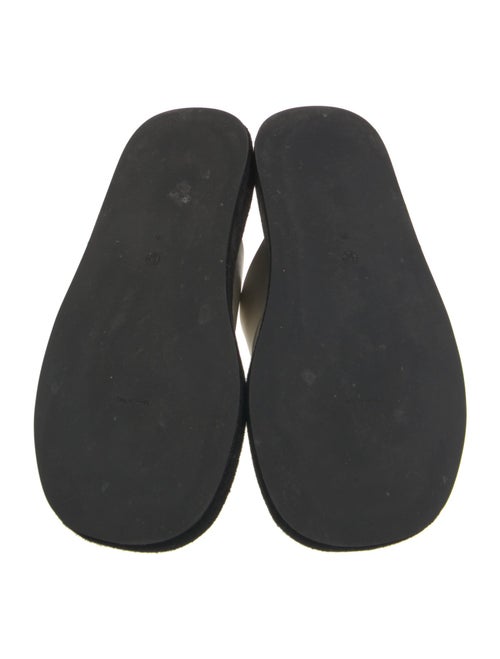 The Row Leather Colorblock Pattern Slides