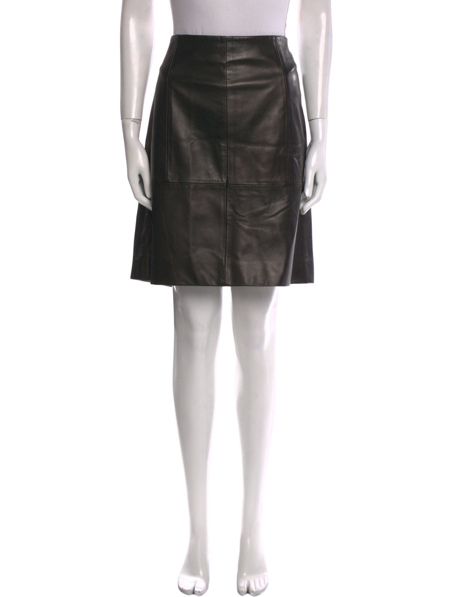 The Row Leather Knee-Length Skirt