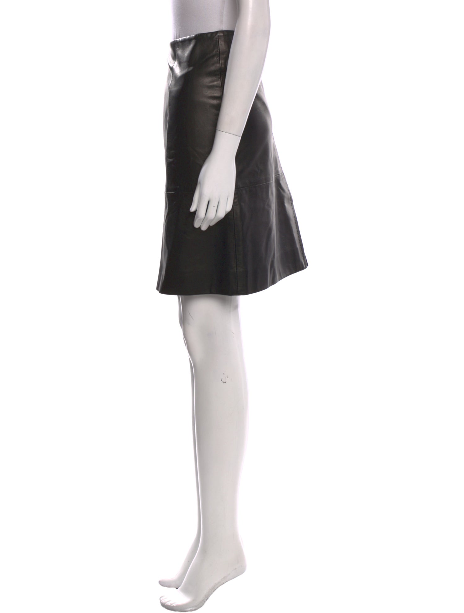 The Row Leather Knee-Length Skirt