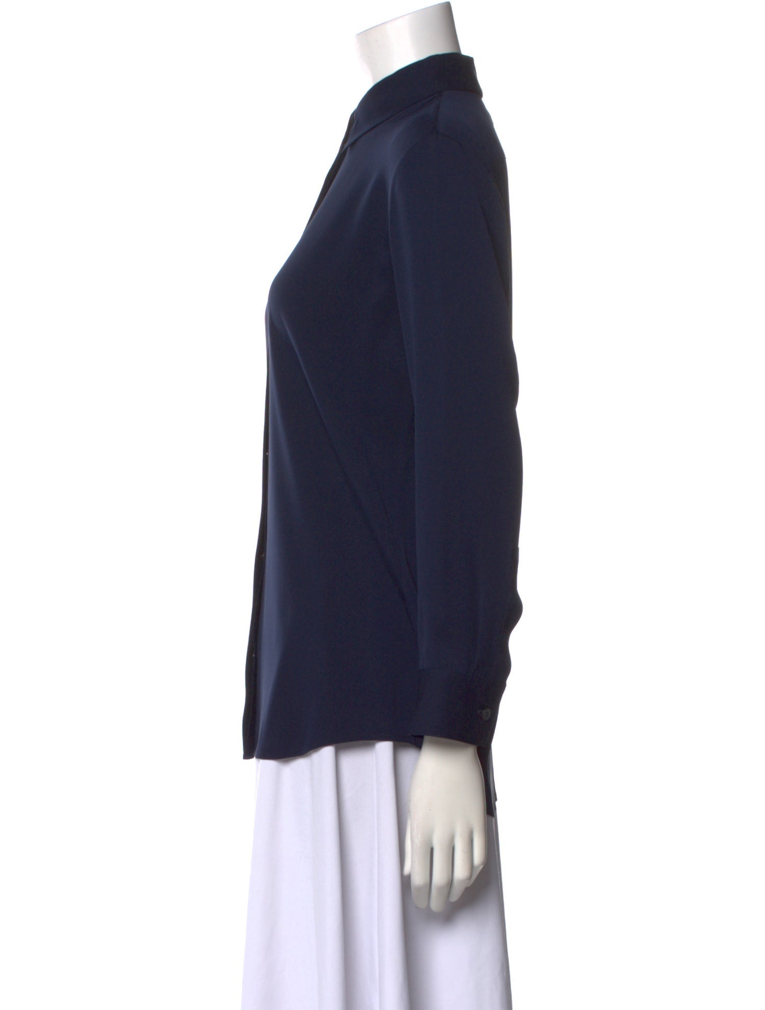 The Row Silk Long Sleeve Button-Up Top