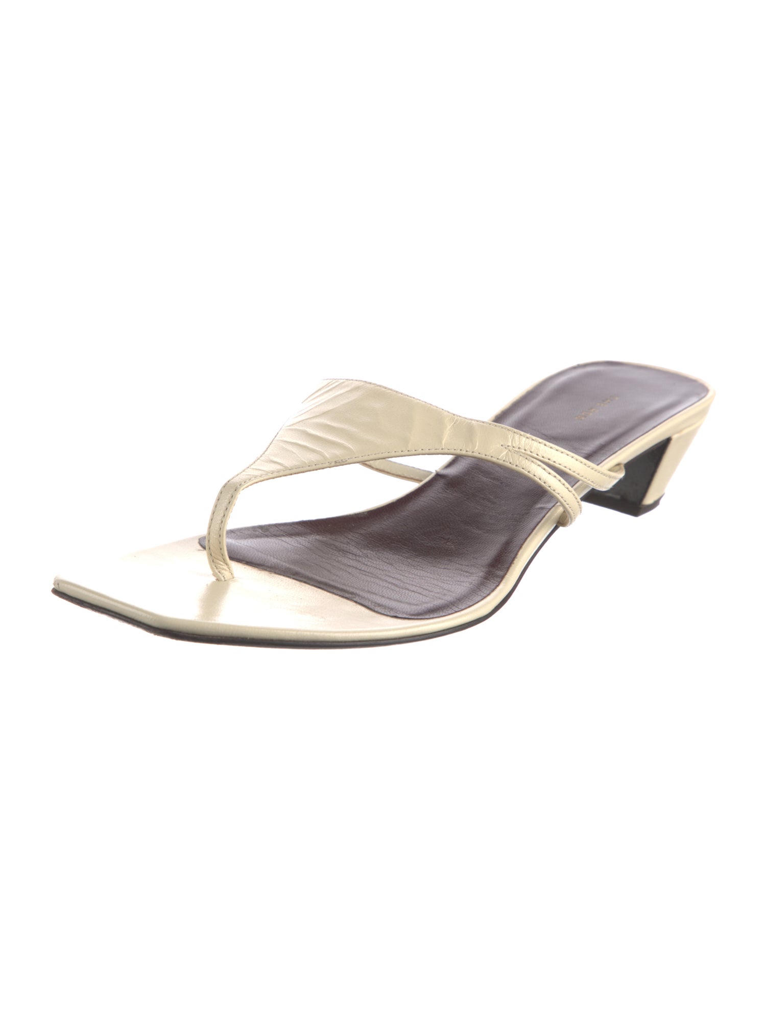The Row Calfskin Colorblock Pattern Slides