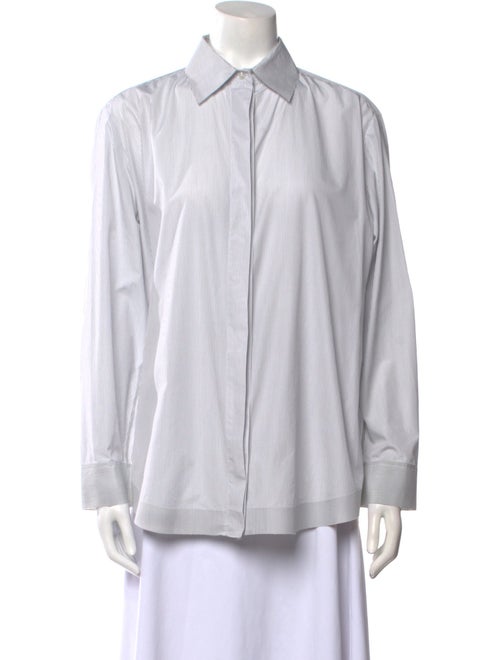 The Row Striped Long Sleeve Button-Up Top