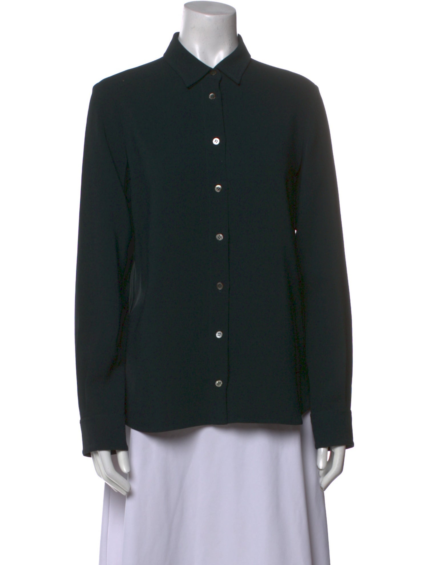 The Row Silk Long Sleeve Button-Up Top