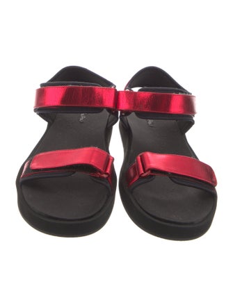 The Row Hook-and-Loop Leather Slingback Sandals