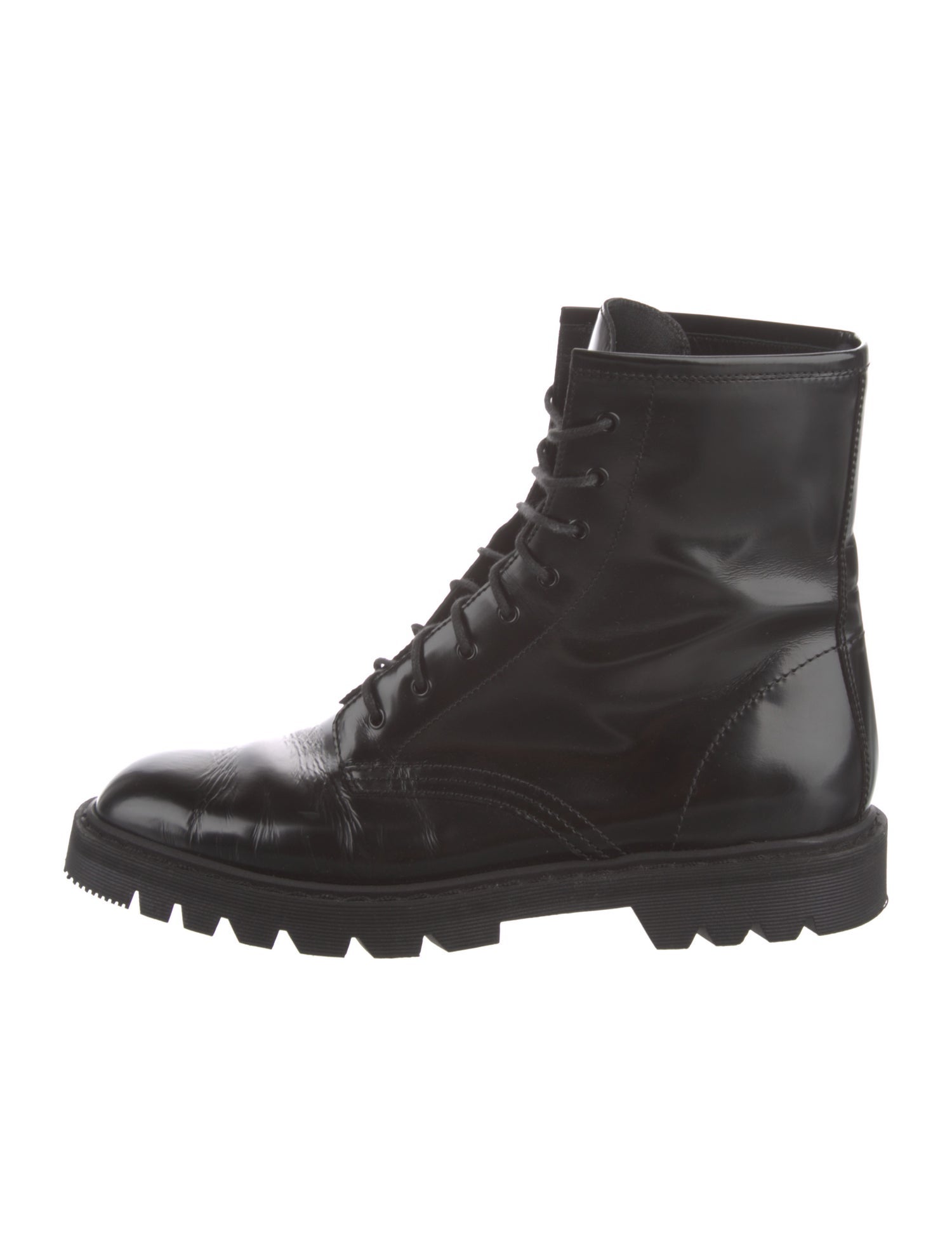 The Row Ranger Patent Leather Combat Boots