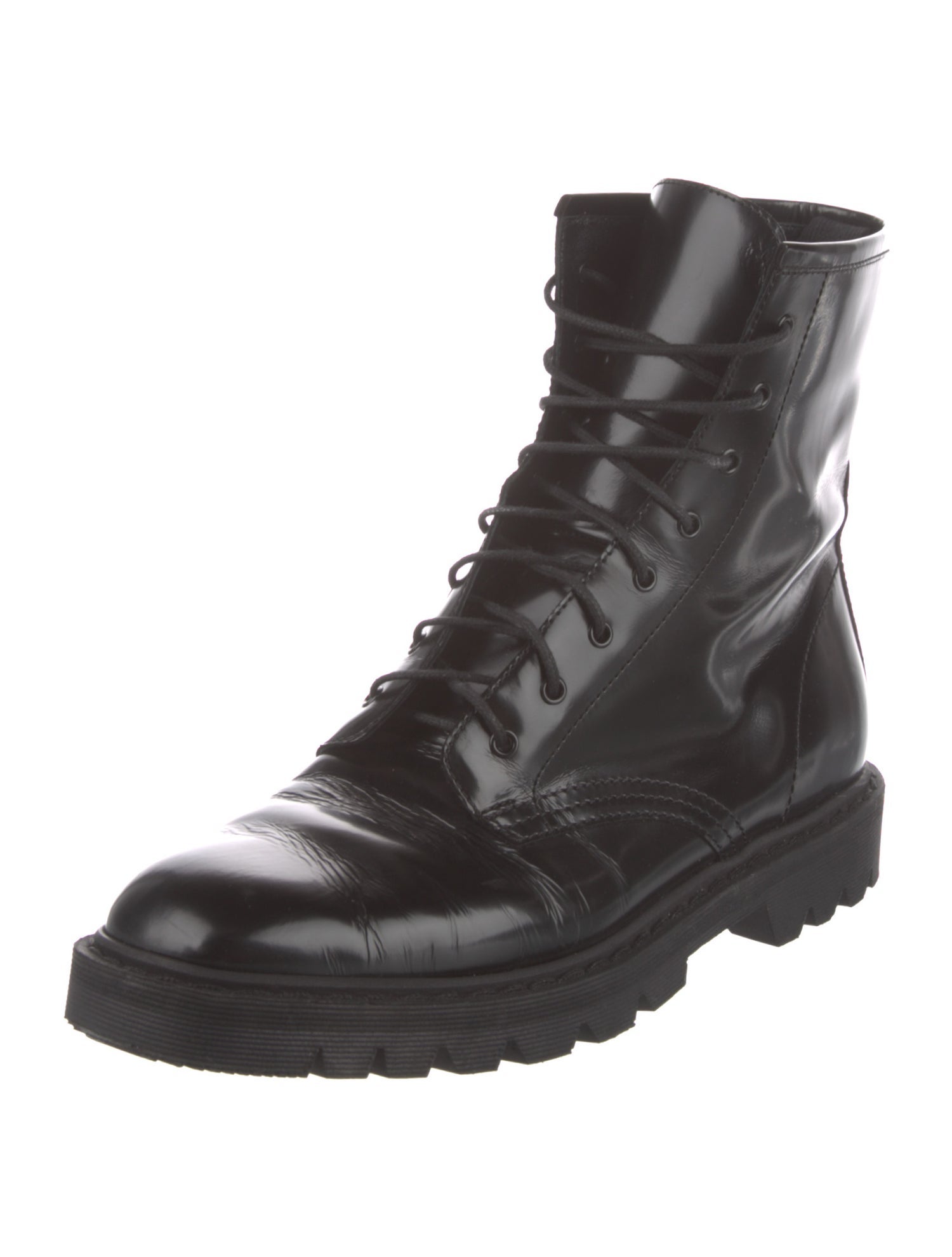 The Row Ranger Patent Leather Combat Boots