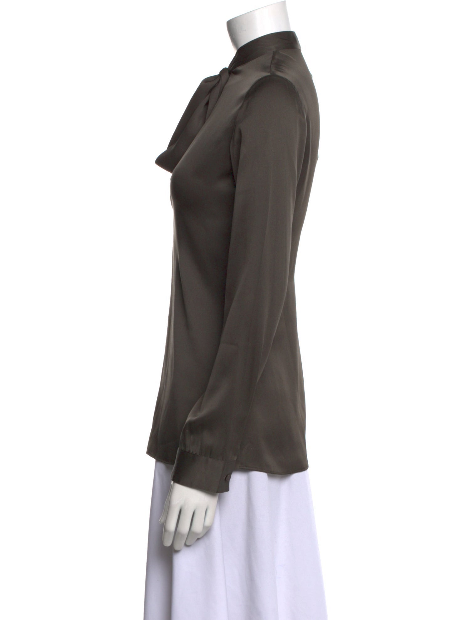 The Row Silk Mock Neck Blouse