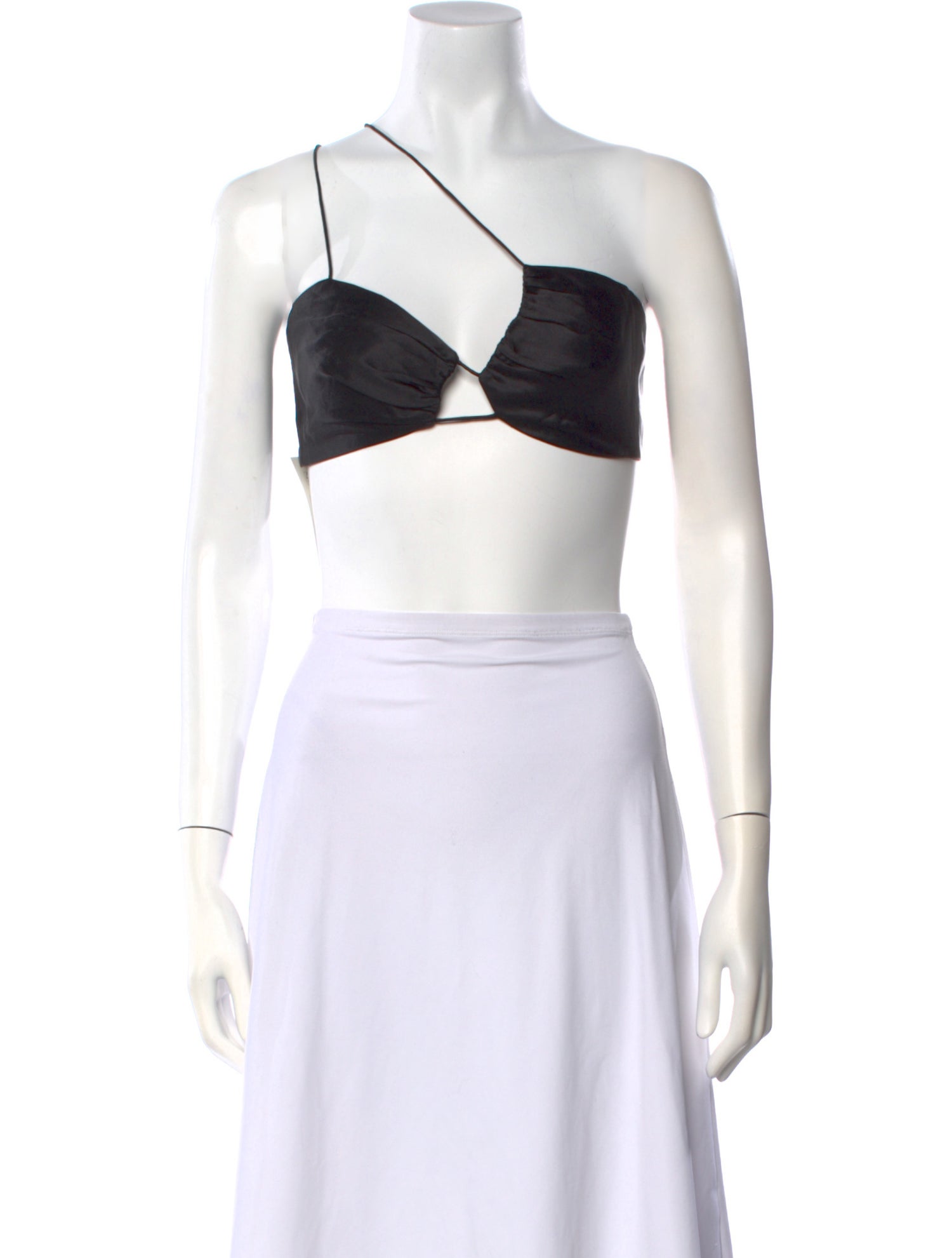 The Sei Silk One-Shoulder Crop Top