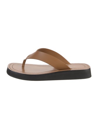 The Row Ginza Leather Flip Flops