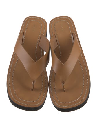 The Row Ginza Leather Flip Flops