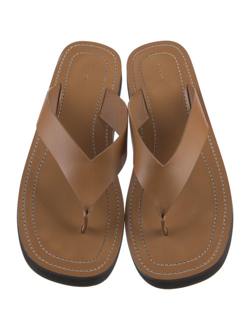 The Row Ginza Leather Flip Flops