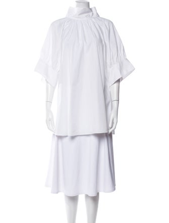 The Row Mock Neck Three-Quarter Sleeve Tunic