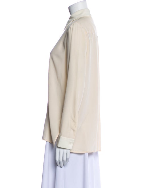 The Row Silk Long Sleeve Button-Up Top