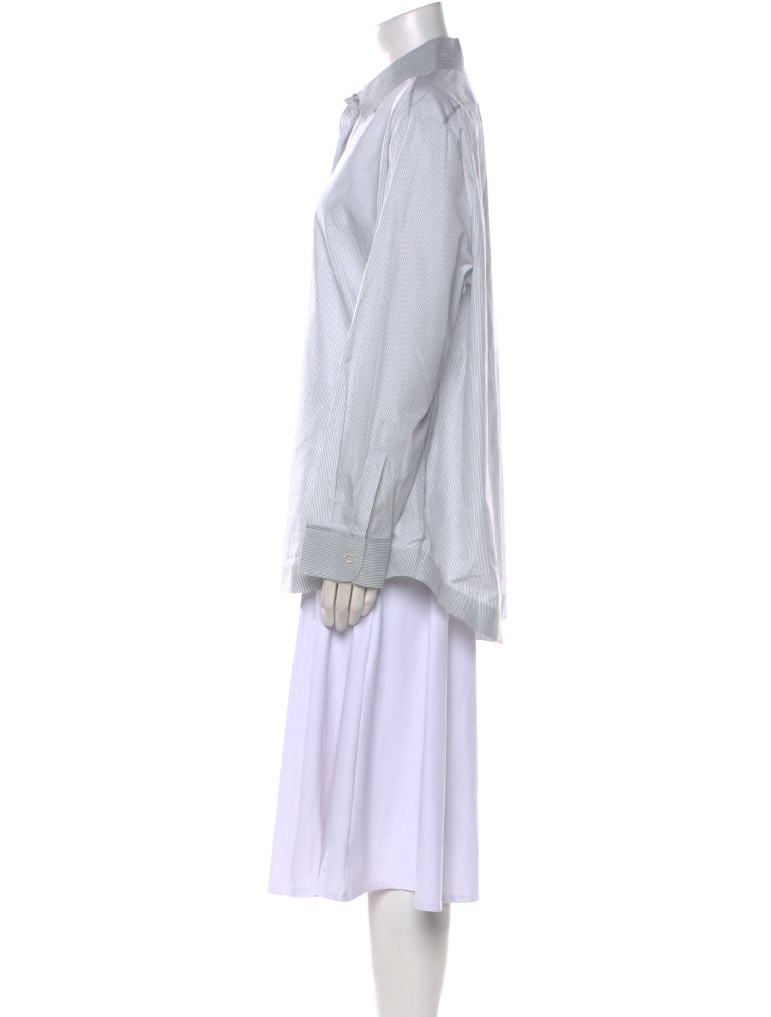 The Row Striped Long Sleeve Button-Up Top