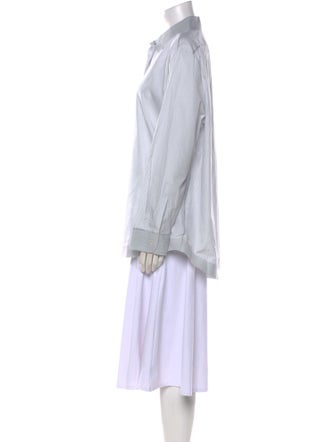 The Row Striped Long Sleeve Button-Up Top