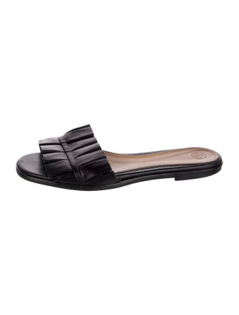 The Row Emma Leather Slides