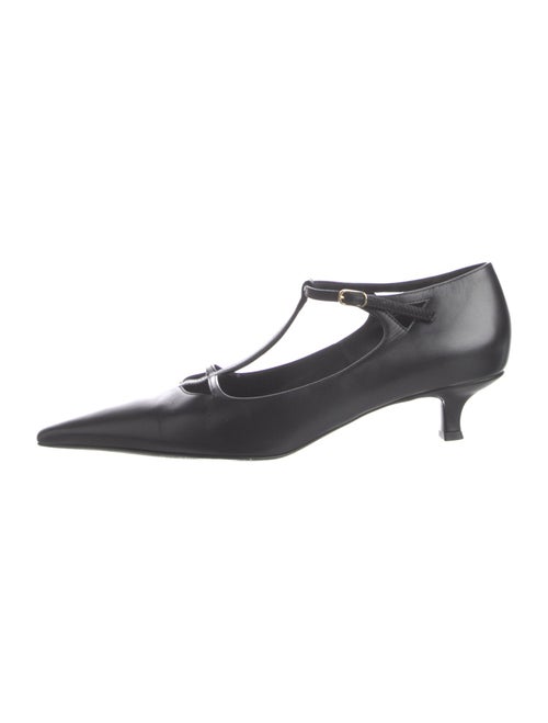 The Row Cyd Leather T-Strap Pumps