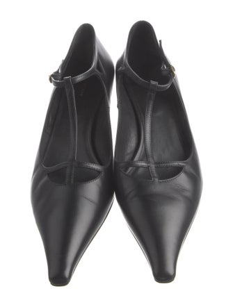 The Row Cyd Leather T-Strap Pumps