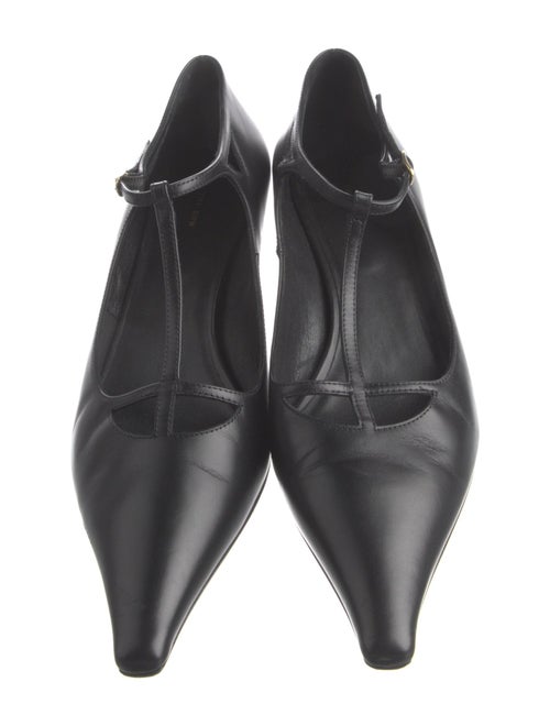 The Row Cyd Leather T-Strap Pumps