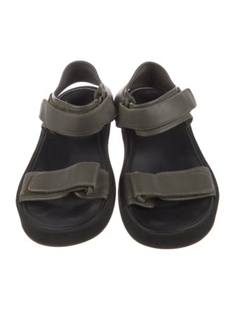 The Row Hook-and-Loop Leather Slingback Sandals