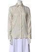 The Row Silk Striped Button-Up Top