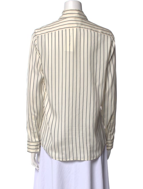 The Row Silk Striped Button-Up Top