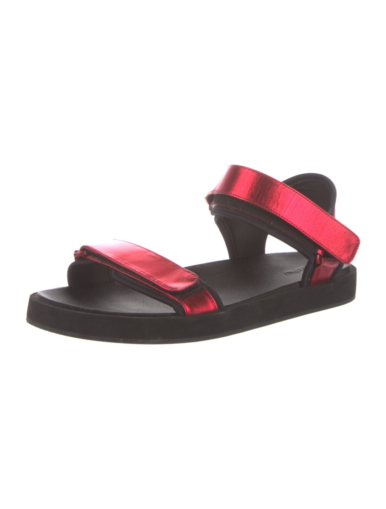 The Row Hook and Loop Leather Slingback Sandals