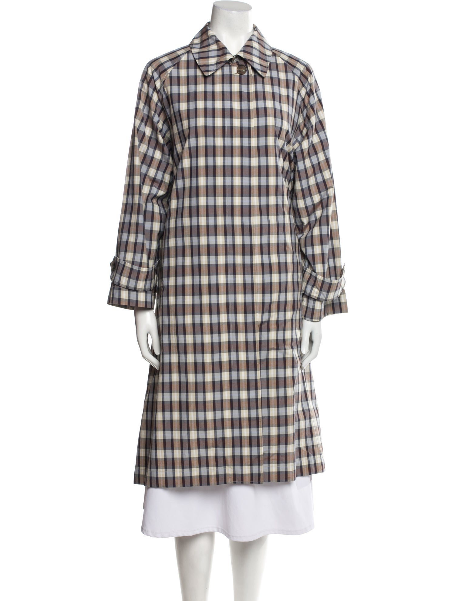 The Row Tavishina Plaid Print Trench Coat