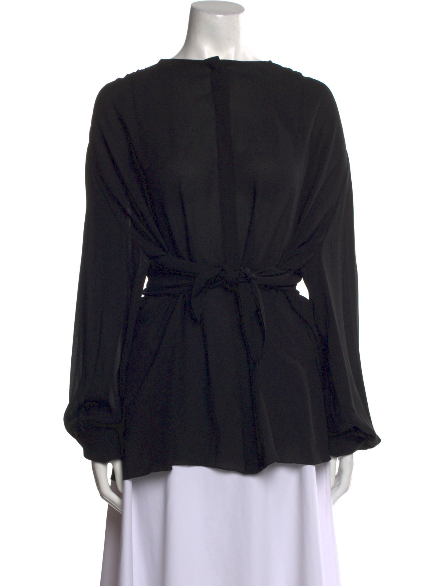 The Row Silk Bateau Neckline Blouse