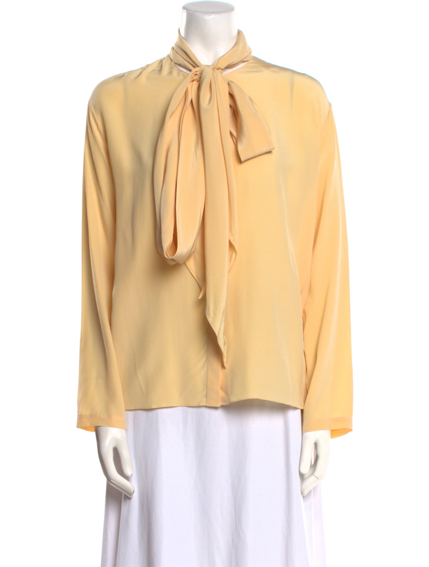 The Row Silk Tie Neck Blouse
