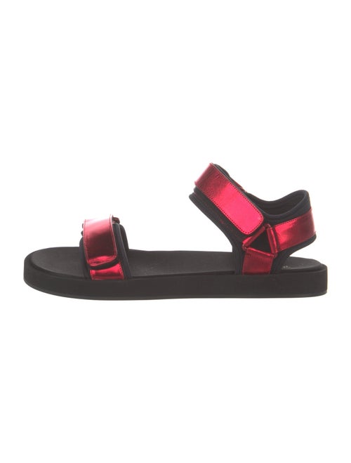The Row Hook and Loop Patent Leather Slingback Sandals