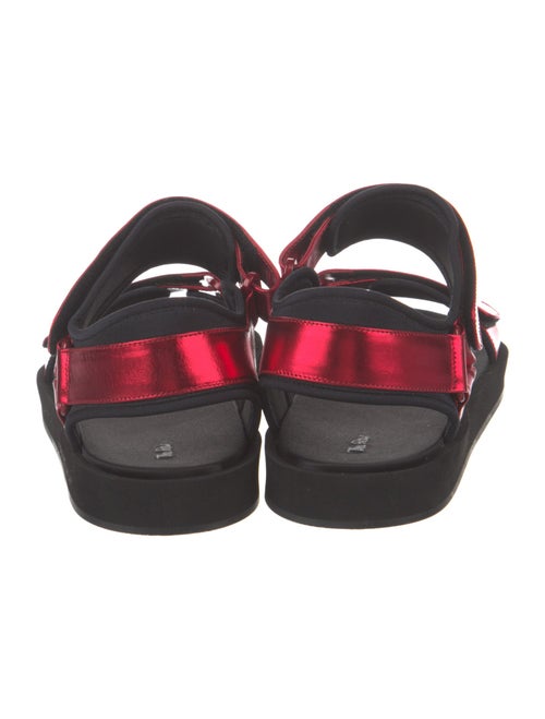 The Row Hook and Loop Patent Leather Slingback Sandals
