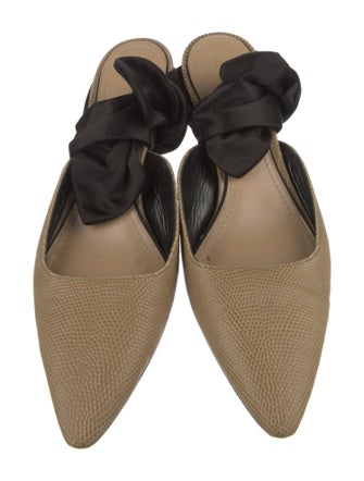 The Row Leather Colorblock Pattern Mules