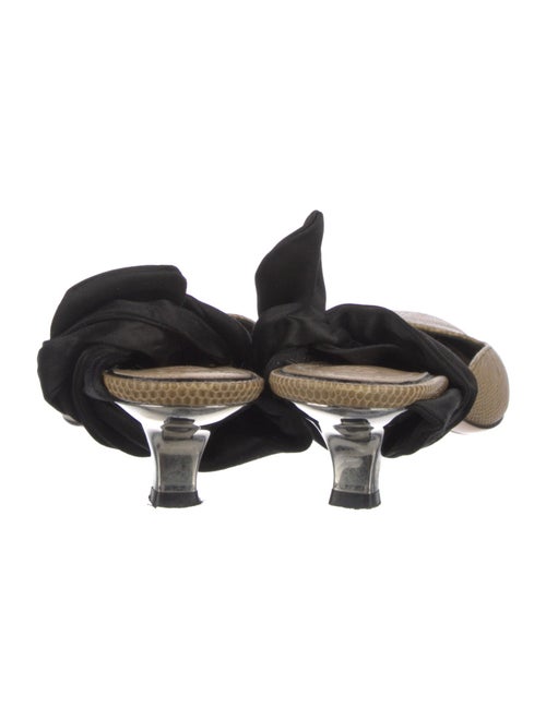 The Row Leather Colorblock Pattern Mules