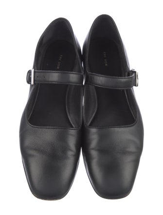 The Row Leather Mary Jane Flats