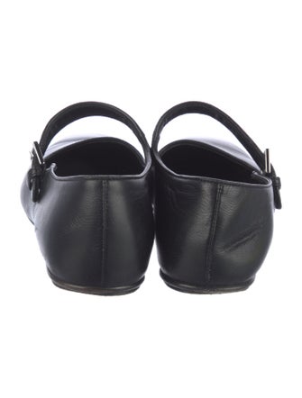The Row Leather Mary Jane Flats