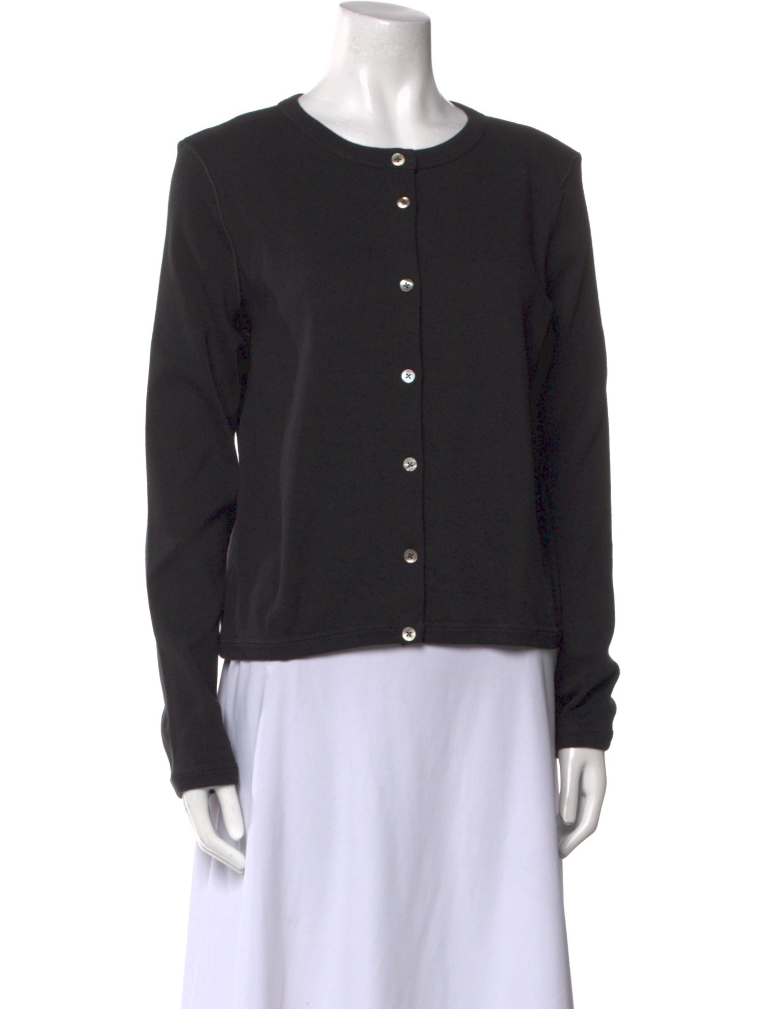 The Row Gretas Crew Neck Button-Up Top