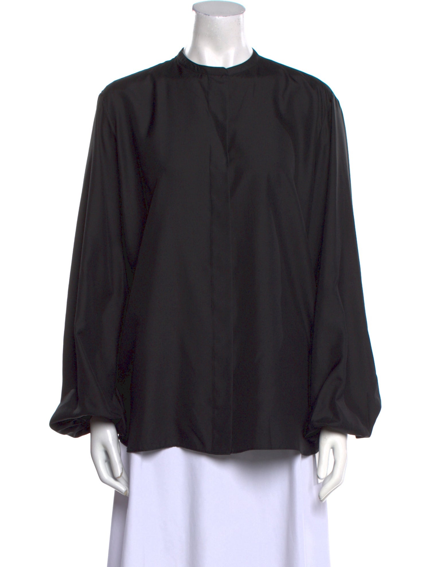 The Row Silk Mock Neck Blouse