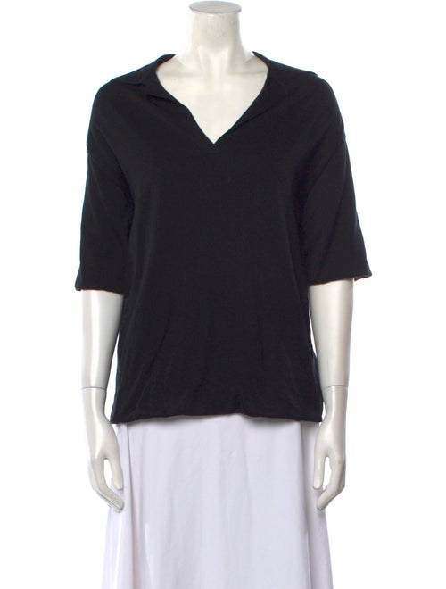 The Row V-Neck Three-Quarter Sleeve Top