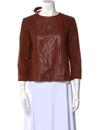 The Row Suede Crew Neck Top