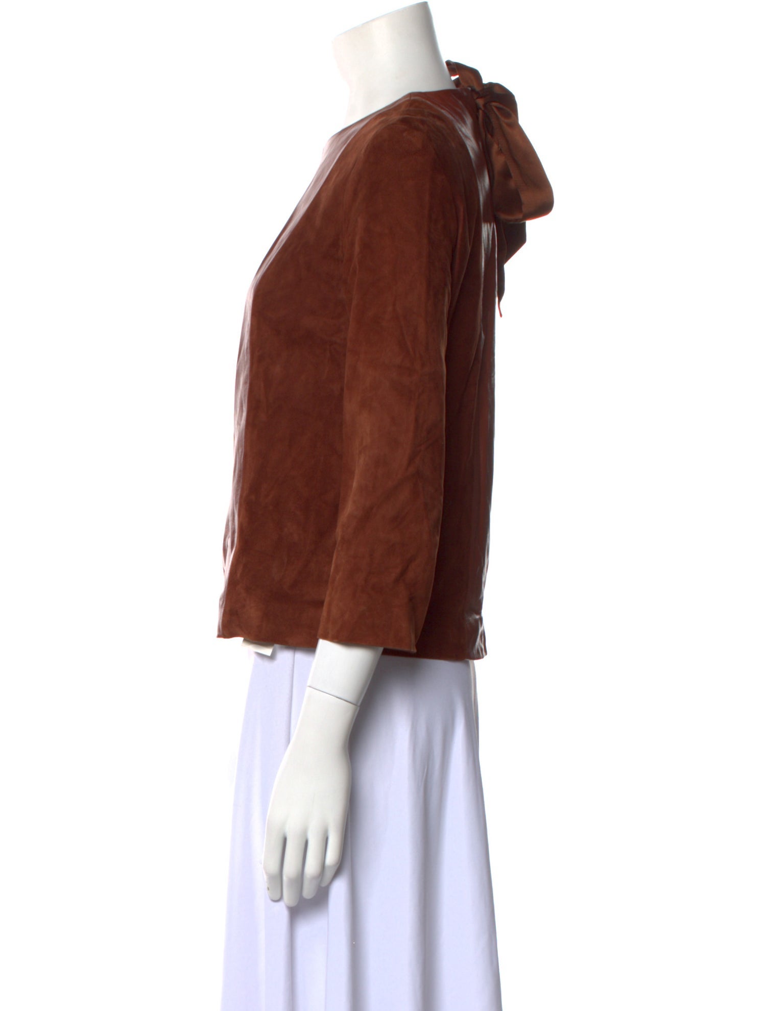 The Row Suede Crew Neck Top