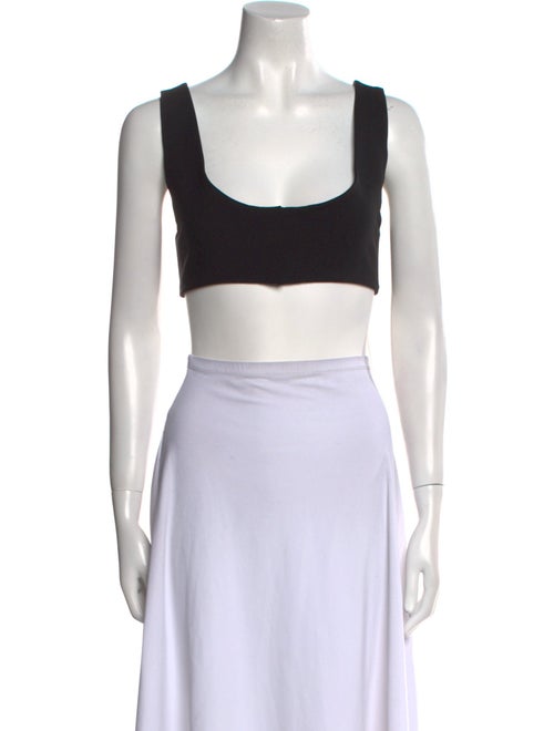 The Row Virgin Wool Square Neckline Crop Top