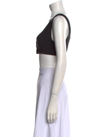 The Row Virgin Wool Square Neckline Crop Top