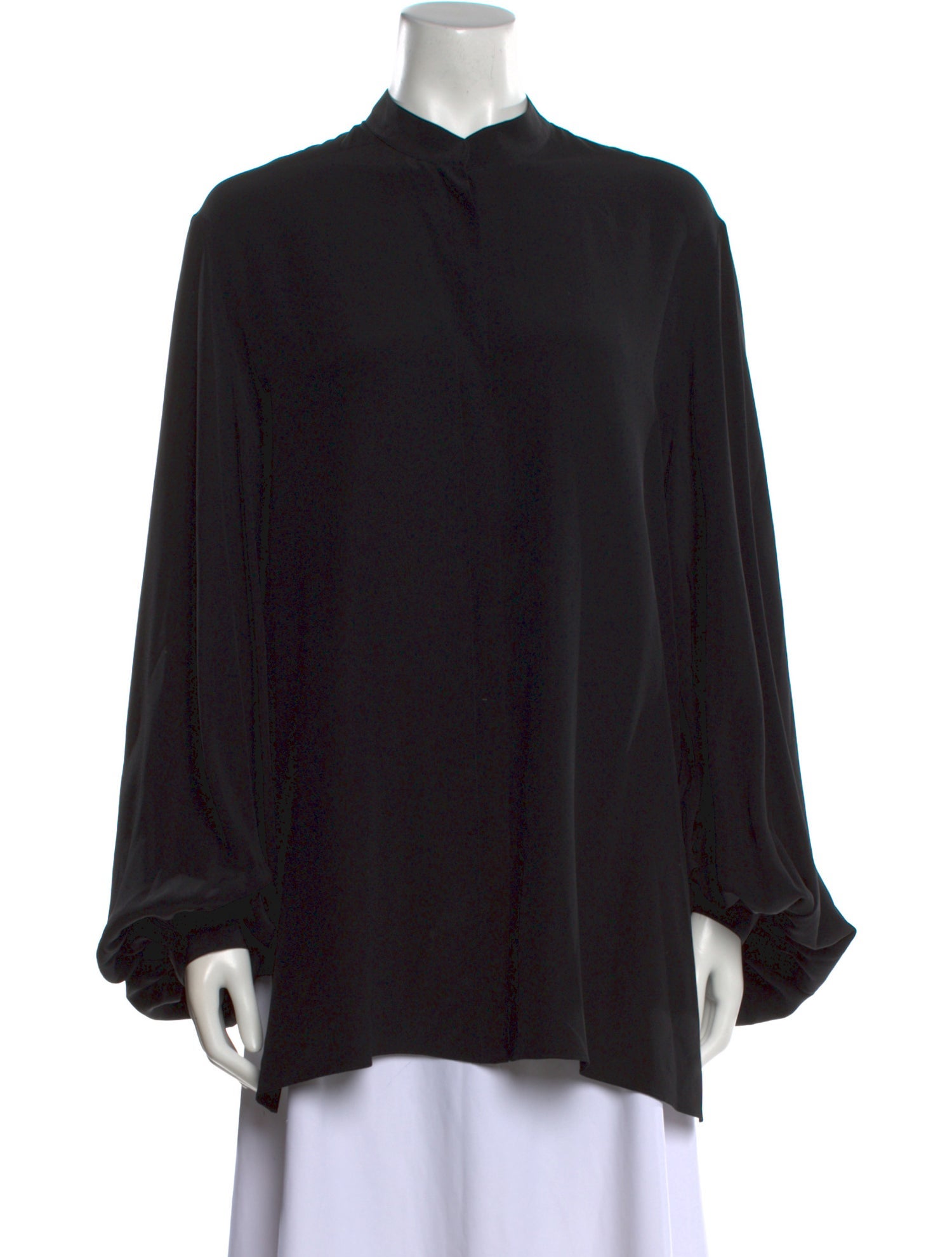 The Row Silk Mock Neck Blouse