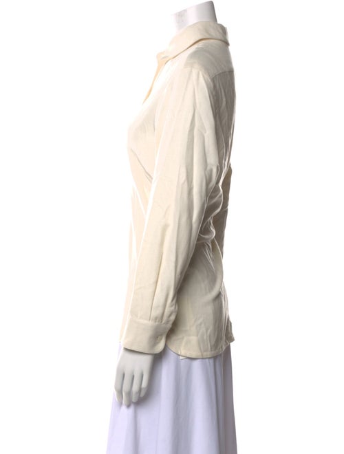 The Row Silk Long Sleeve Button-Up Top