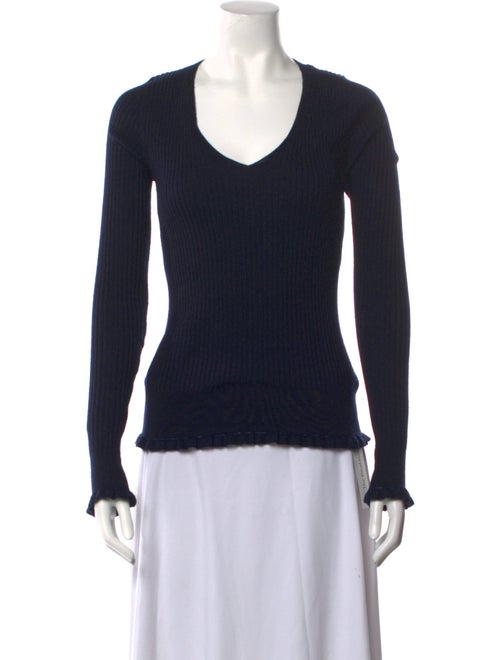 The Row Ribbed V-Neck Cashmere Sweater